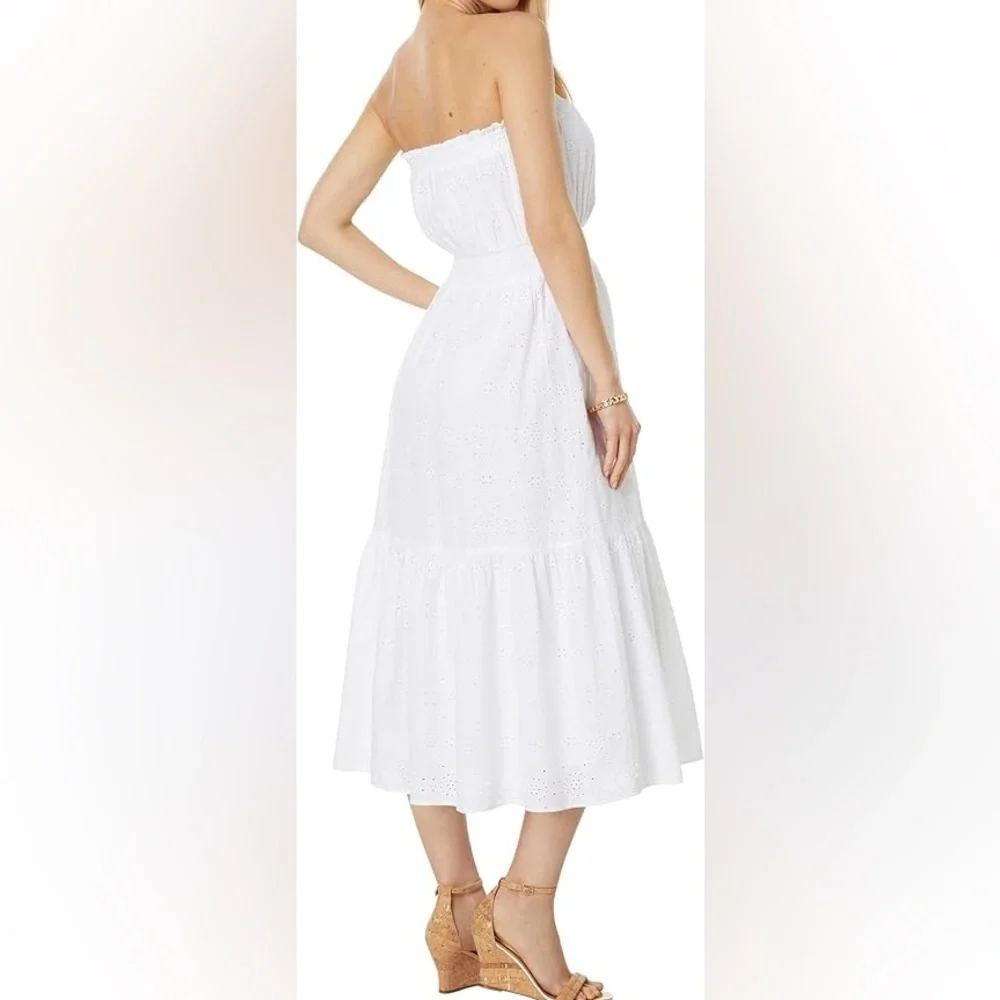 LILLY PULITZER Nikole Strapless Eyelet Midi Dress - Picture 5 of 10